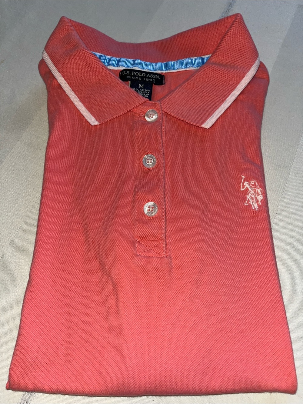 U.S. Polo Assn. by Ralph Lauren Coral with Contrasting Trim Size Medium